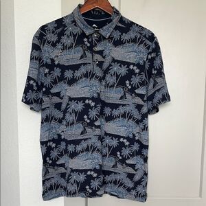 TOMMY BAHAMA TROPICAL BLUE GOLF POLO MENS LARGE